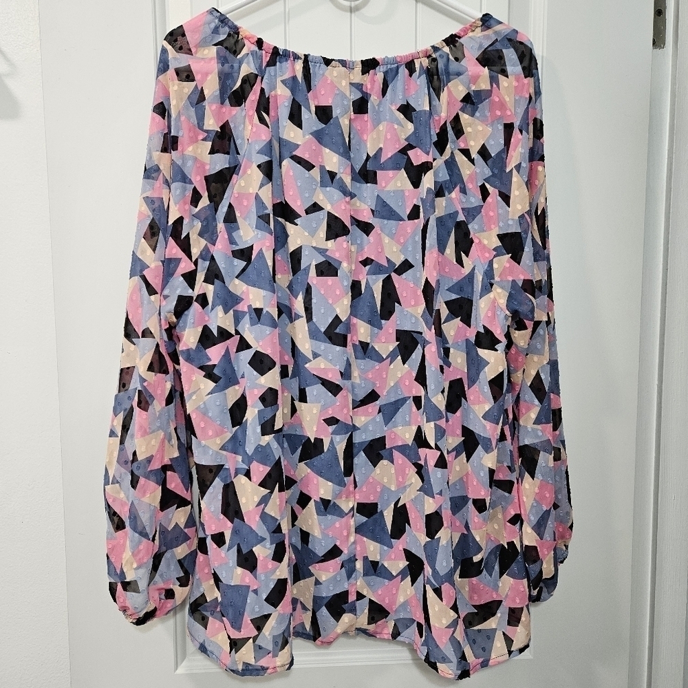 Lane Bryant Colorful Geometric Top Plus Size 18/20 - Picture 2 of 6